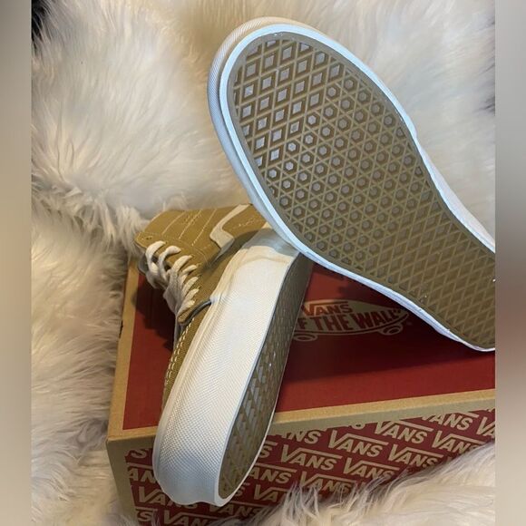 VANS Eco Theory Sk8-Hi Tapered Sneakers Mustard Gold/True White New Sz 11 - Picture 6 of 8